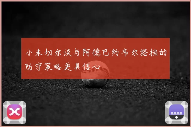 小米切尔谈与阿德巴约韦尔搭档的防守策略更具信心